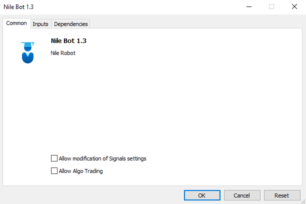 Nile attach to chart dialog